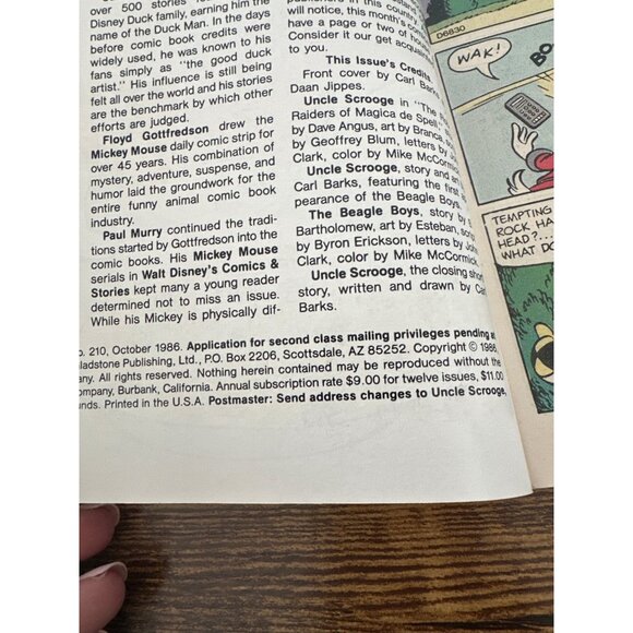 Gladstone Walt Disneys Uncle Scrooge Comic #210 October 1986 Bagged Boarded - Picture 6 of 6